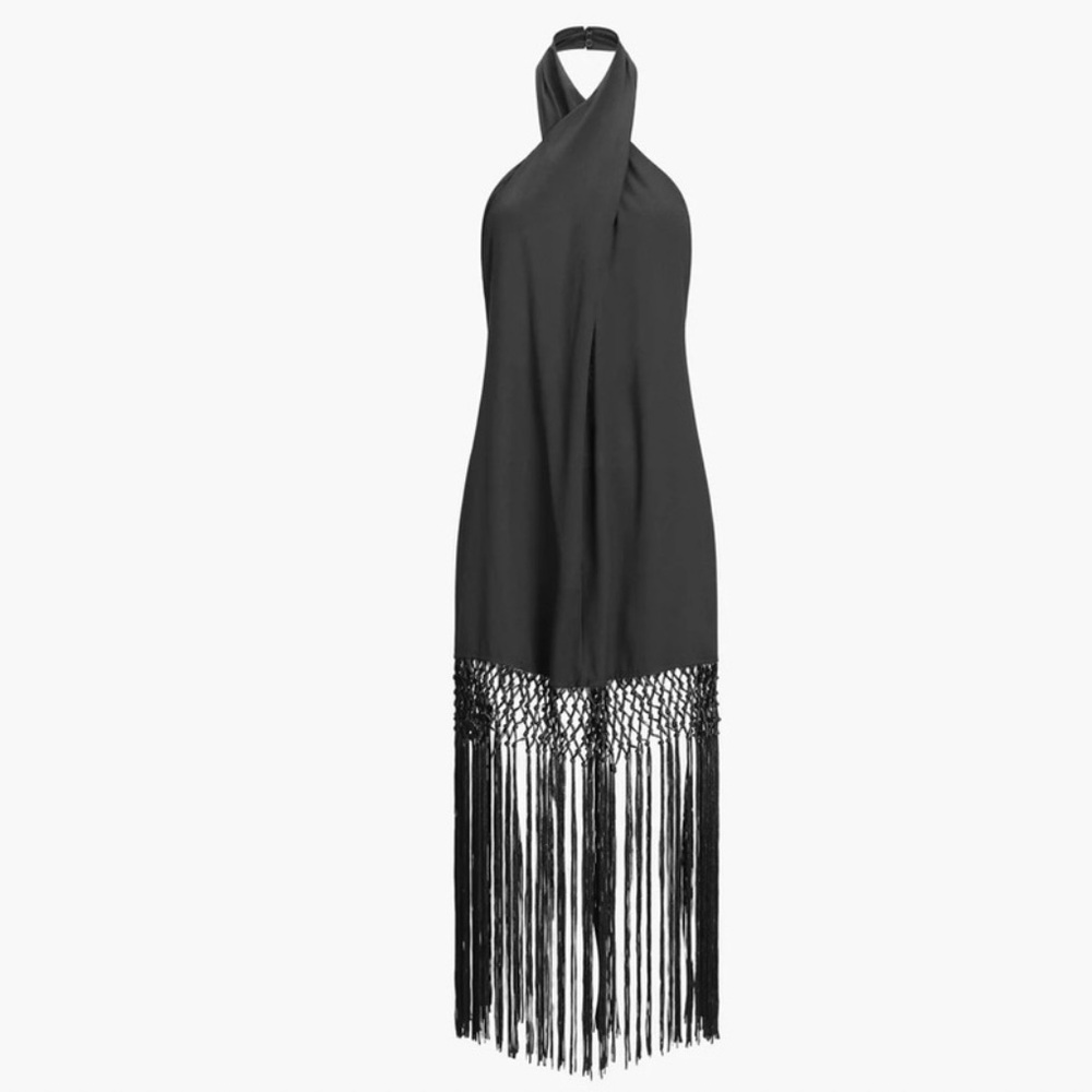 Commense Black Halter Sleeveless Cocktail Dress